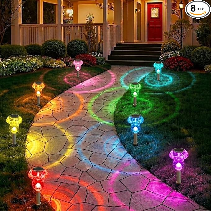 Benany Solar Lights Outdoor, 8 Pack Mushroom Lights Outside Waterproof by SolarOutdoorLights