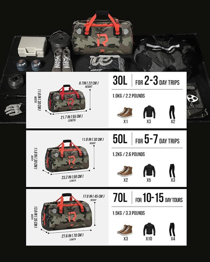 BORLENI Waterproof Motorcycle Dry Duffel Bag Luggage Tail Bag - Image 5