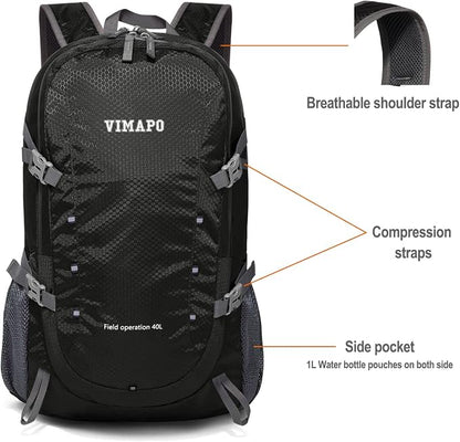 Packable Lightweight Backpack 40L, Ripstop Nylon Foldable Traveling Daypack - Image 3