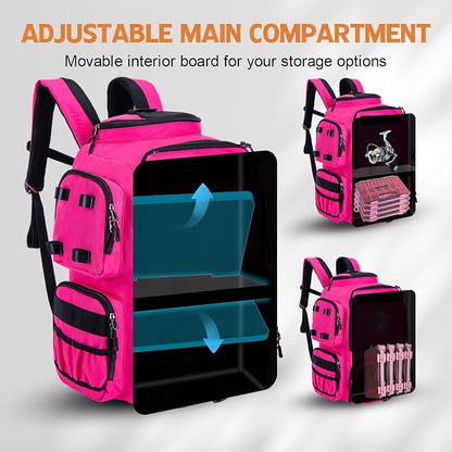 Goture Fishing Backpack, 58L 900D Water-Resistant Insulated Tackle Backpack - Image 3