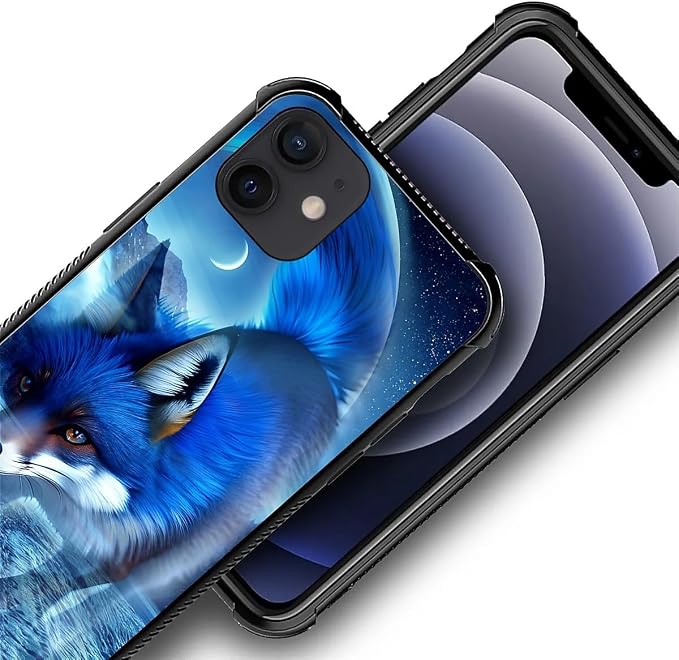 for iPhone 12 Mini Case, Snowy Mountain Fox Lake Pattern Graphic Design Girl - Image 3