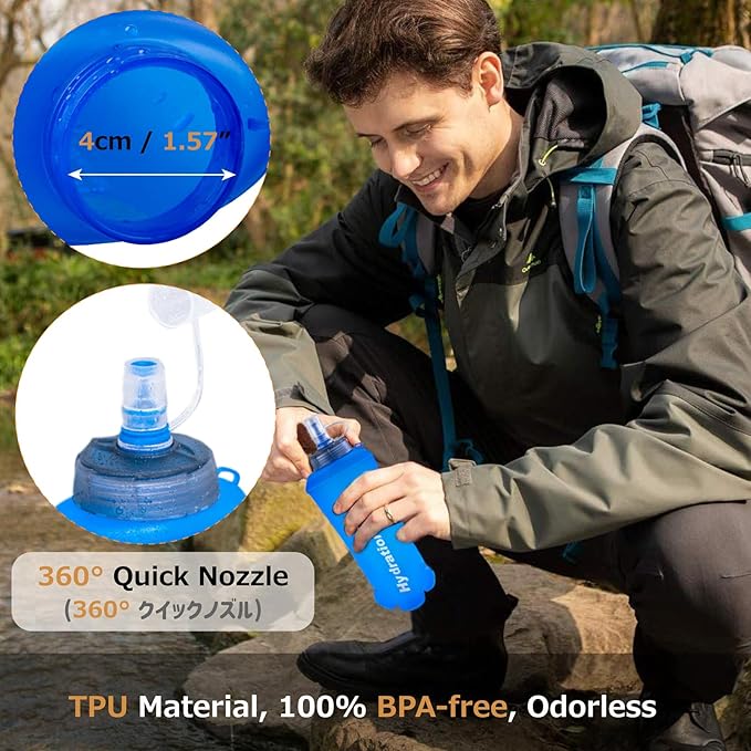 Azarxis TPU Soft Flask Collapsible Water Bottles BPA-Free 250ml 350ml 500ml - Image 4