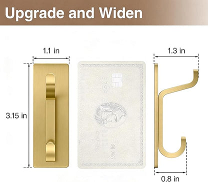 pickpiff Self Adhesive Hooks, Extra Sticky 10LB, Heavy Duty Stainless, Stick On - Image 2
