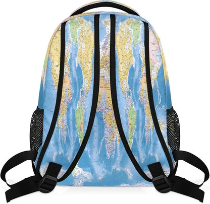 Backpacks Globe World Map School Bag Student Bookbag Adjustable Shoulder Bags - Image 4