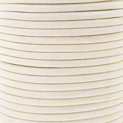 Mandala Crafts Round Genuine Cream Leather Cord - Image 3