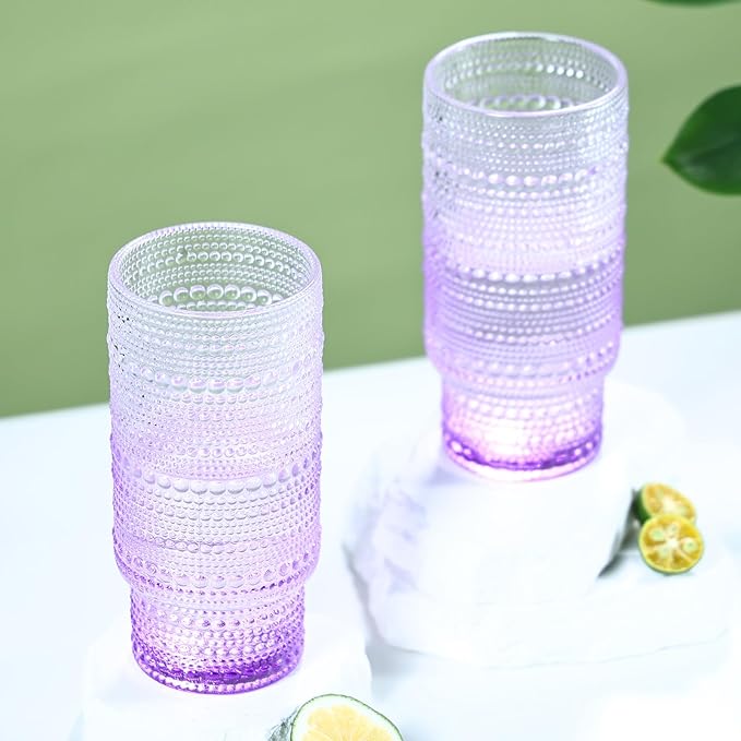Large Capacity 16 oz Hobnail Drinking Glasses Set of 6, Vintage Glassware - Image 6