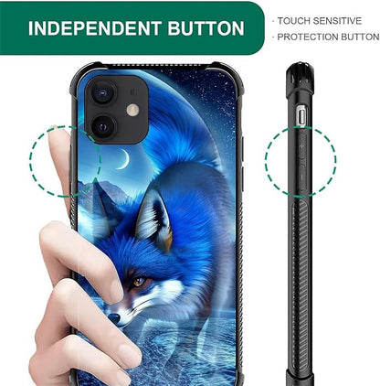 for iPhone 12 Mini Case, Snowy Mountain Fox Lake Pattern Graphic Design Girl - Image 7
