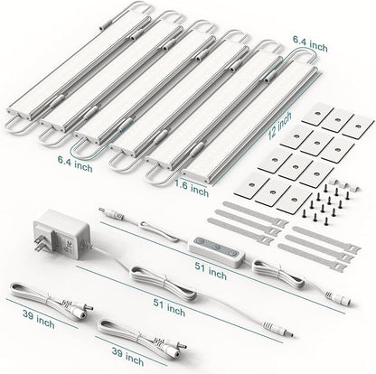 ASOKO Under Cabinet Led Light Plug in, Dimmable Daylight White 4000K, 6 Pack 12 - Image 7