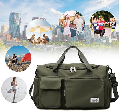 Suruid Travel Duffel Bag with Shoes Compartment Sports Gym Bag with Dry Wet - Image 7