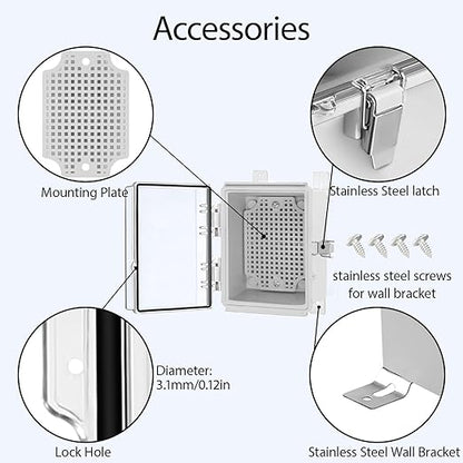 LeMotech Electrical Box, IP67 Waterproof Hinged Clear Cover Stainless Steel - Image 4