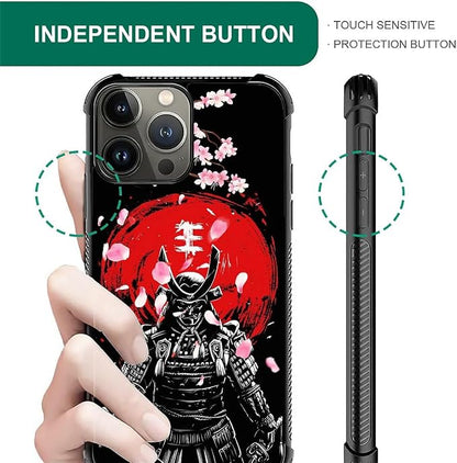 for iPhone 15 Pro Max Case, Sakura Japanese Samurai Pattern Graphic Design Girl - Image 6