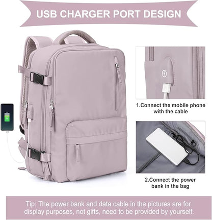 WONHOX Large Travel Backpack Carry on Flight Approved Laptop Work Business - Image 3