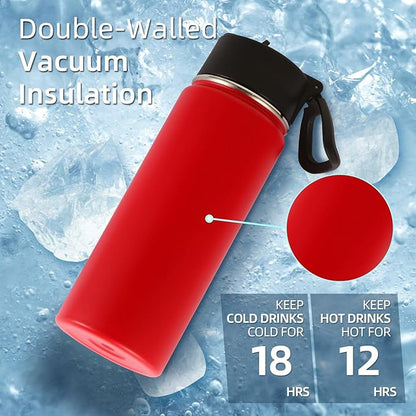 Volhoply 18oz Insulated Water Bottle Bulk 8 Pack, Kids Stainless Steel Water - Image 2
