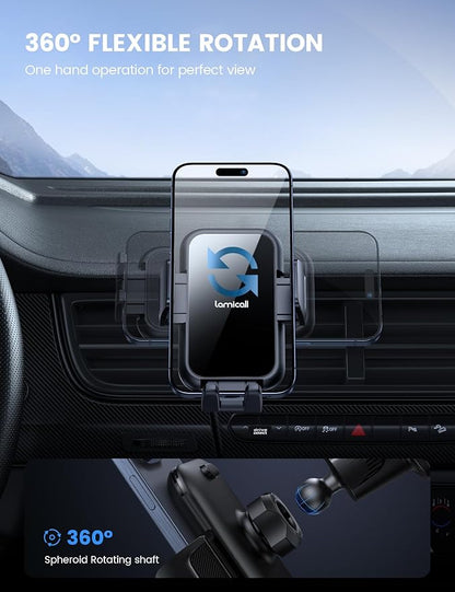 Lamicall 2026 Wider Clamp & Metal Hook Car Phone Holder Vent Phone Holders - Image 5