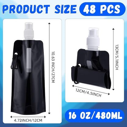 Teenyyou 48 Pack Collapsible Water Bottles Bulk 16oz Foldable Water Bottles - Image 2