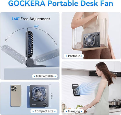 Desk Fan, 6.61''Ultra-thin 5000mAh Battery Powered Fan - Image 6