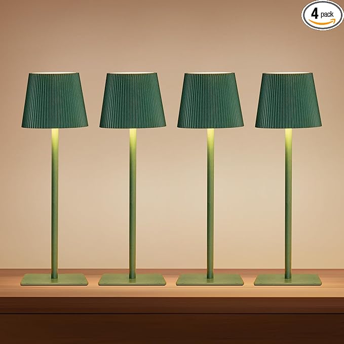 LUTEC 4 Pack Cordless Table Lamp, 6000mAh Rechargeable Battery Operated Desk by LUTEC