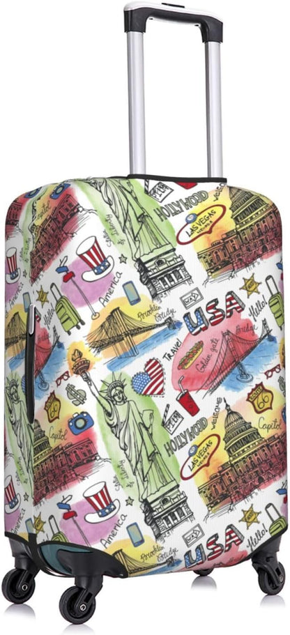 USA Landmarks Print Elastic Luggage Cover, Suitcase Protector - Image 3
