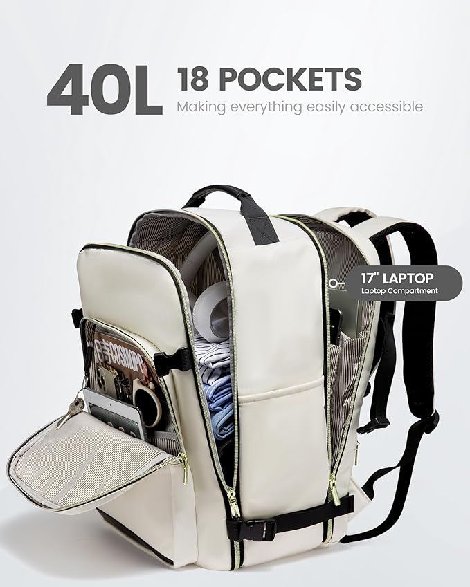 LOVEVOOK Travel Backpack for Women & Men 40L, Airline Approved Carry On - Image 3