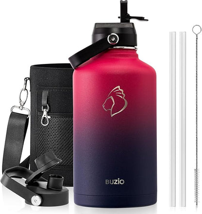 BUZIO 64oz Insulated Water Bottle Stainless Steel Double Wall Leak Proof Half - Image 9