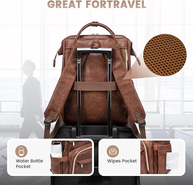 LOVEVOOK Leather Laptop Backpack - Image 5