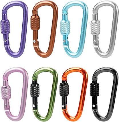 Multi-Pack Aluminum Carabiner Clips, Outdoor Activities by Unknown