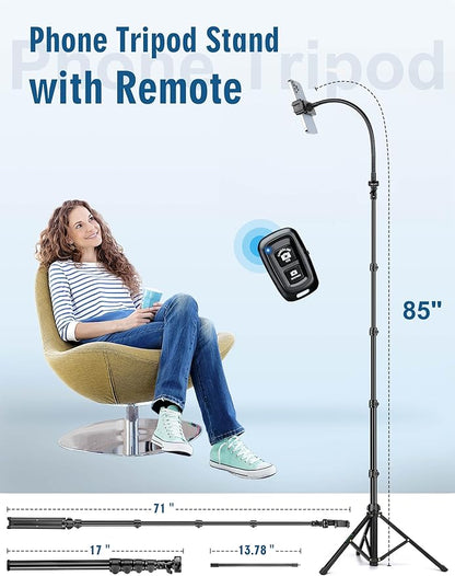 Nineigh Phone Tripod, Aluminum Tripods Stand - Image 3