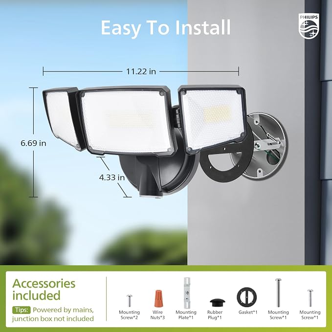 Philips 72W 7400LM LED Flood Lights Outdoor, Dusk to Dawn Aluminum Security - Image 7