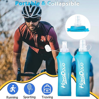 2 Packs Soft Flask, 17oz/500ml TPU Collapsible Soft Water Bottle - Image 3