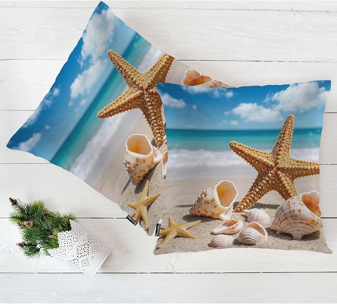 Swono Starfish Decorative Throw Pillow Cushion Covers, Ocean Beach Starfish - Image 5