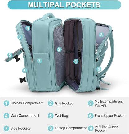 coofay Expandable Backpack For Traveling On Airplane Travel Backpack For Women - Image 3