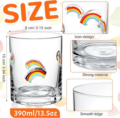 Skylety 2 Pcs Rainbow Icon Juice Glasses Gay Pride Gifts Drinking Cups Old - Image 2