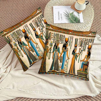 Old Egyptian Empire Couch Pillow Covers 18 X 18 0 Set of 2 Pillowcases Square - Image 3