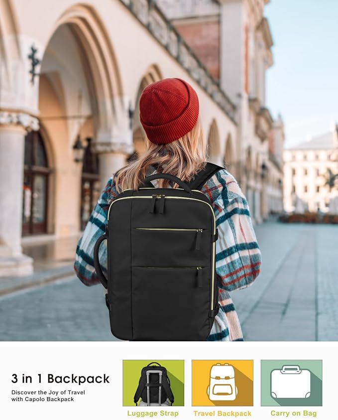 Capolo Travel Backpack for Women Men Waterproof Laptop Backpack Airlines - Image 2