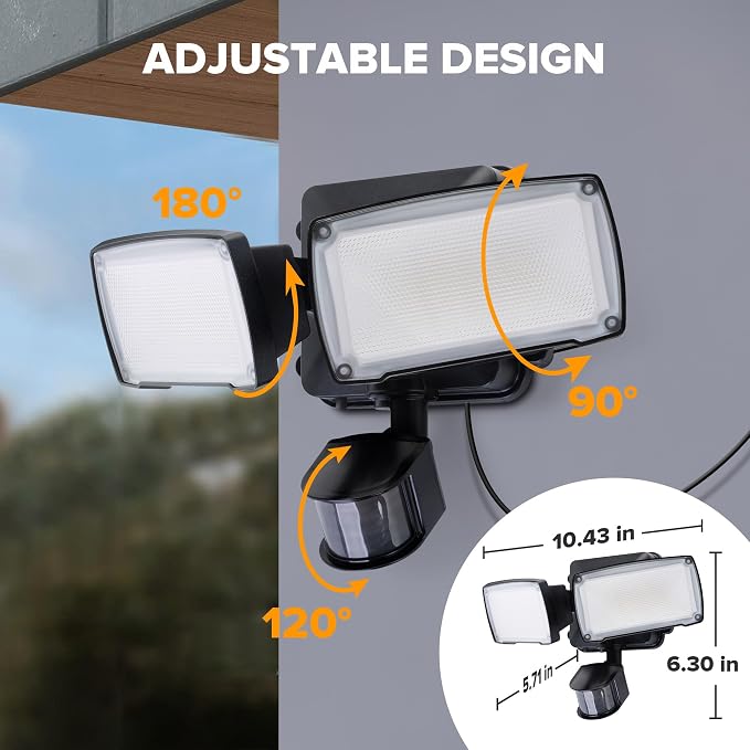 LUTEC 2 Pack 21W Black Plug in Motion Sensor Light Outdoor, Flood Lights - Image 6