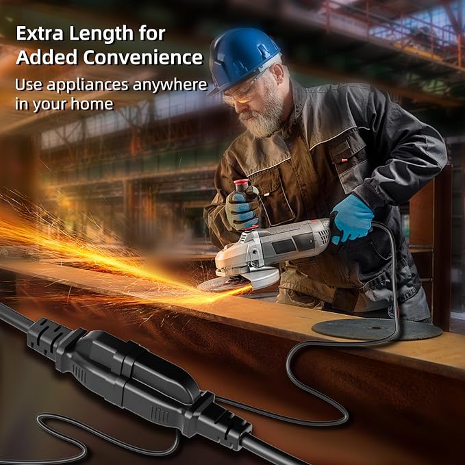 150 FT Outdoor Extension Cord Waterproof, 3-Prong Power Cord, 16 AWG SJTW - Image 6