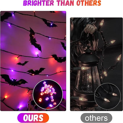 100LED Halloween String Lights 33 Ft Orange Purple Twinkle Light - Image 6
