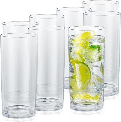 Zulay Kitchen Plastic Drinking Glasses – 16oz Acrylic Shatterproof Water Cups by ZulayKitchen