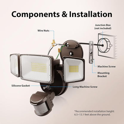 Onforu 100W LED Motion Sensor Outdoor Lights, Dusk to Dawn Flood Light Outdoor - Image 7