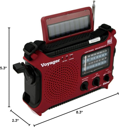 Kaito KA500IP-RED Voyager Solar/Dynamo AM/FM/SW NOAA Weather Radio - Image 8