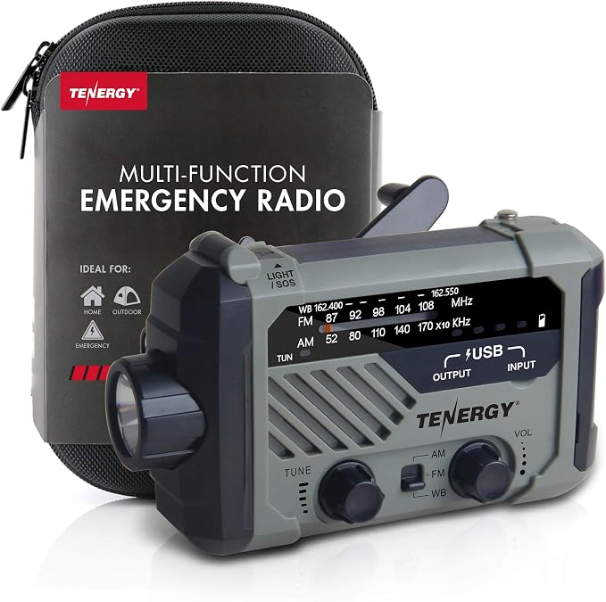 Tenergy Multifunctional Hand Crank Weather Radio by Tenergy