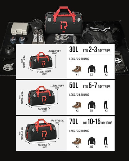 BORLENI Waterproof Motorcycle Dry Duffel Bag Luggage Tail Bag - Image 5