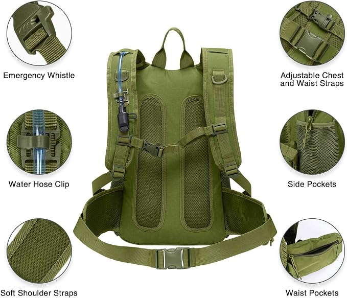 CVLIFE Hydration Backpack with 3L TPU Tactical Water Bladder, 22L Hiking - Image 7