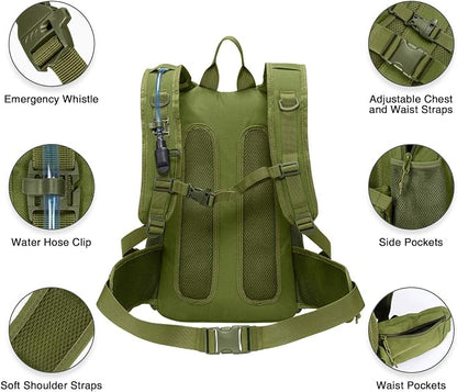 CVLIFE Hydration Backpack with 3L TPU Tactical Water Bladder, 22L Hiking - Image 7
