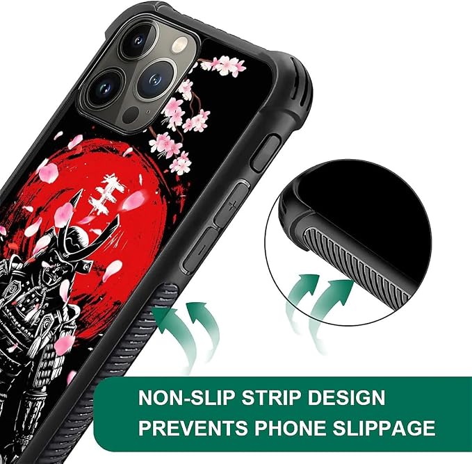 for iPhone 15 Pro Max Case, Sakura Japanese Samurai Pattern Graphic Design Girl - Image 7