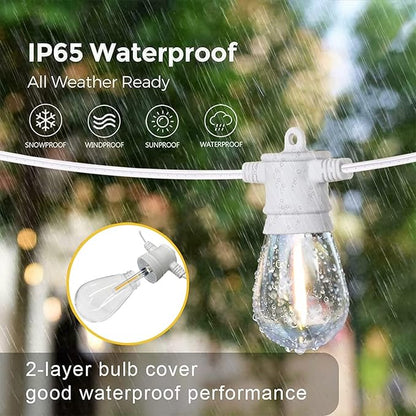 SUNTHIN White Outdoor String Lights, 96FT White Patio Lights - Image 3