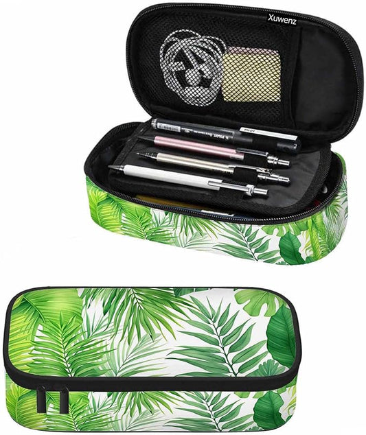 Palm Leaves Pencil Case Green Tropical Plant Pencil Bag Pen Markers Pouch by Unknown