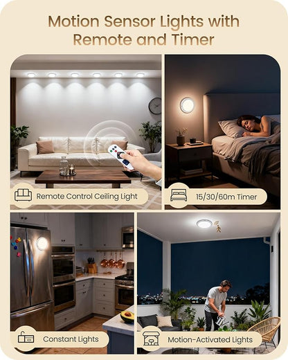 2 Pack Rechargeable Motion Sensor Ceiling Lights - Image 7