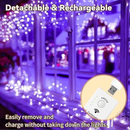 HXWEIYE Rechargeable Fairy Lights Battery Operated, DIY Timer & 8 Modes - Image 5
