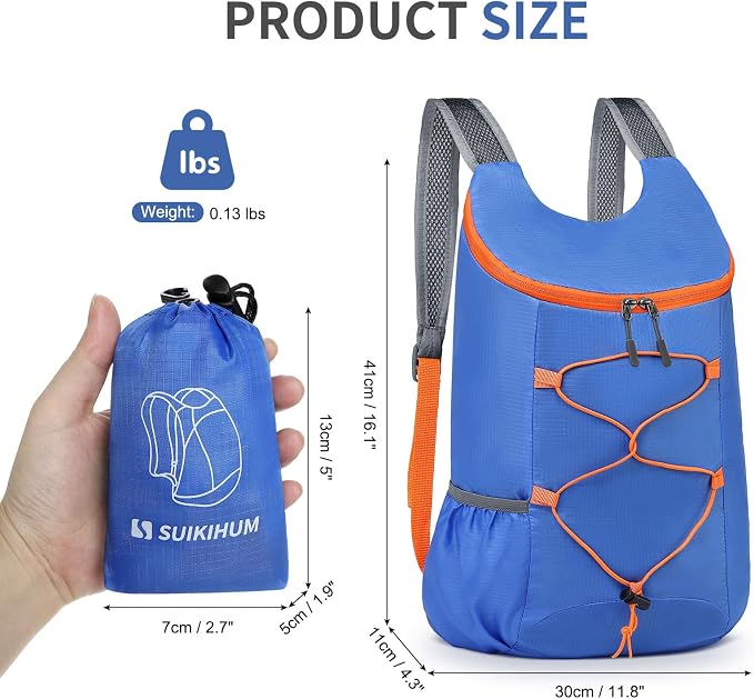 20L Hiking-Daypack Lightweight Foldable Travel Packable Backpack - Image 3